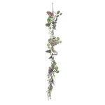 Galho Longo Folha Fruta Pinhas Verde Branco Marrom 155cm - 1 Un