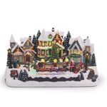 Cenário Decorativo Vila com Led Som Movimento 23X43cm - 1 Un