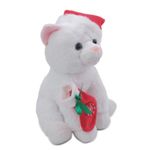 Gato Decorativo Vermelho Branco Marrom 23cm - 1 Un