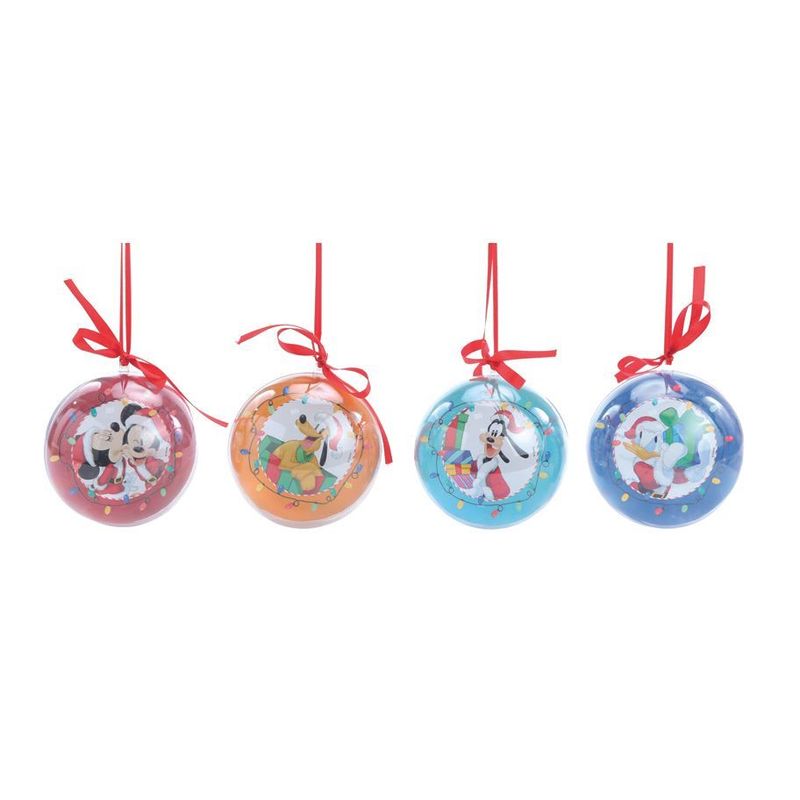 Bola Acrílica Turma Mickey 10cm (Disney) - Jogo com 4 Peças