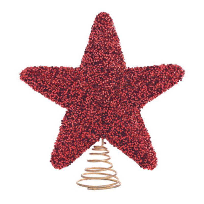 Ponteira de Árvore Estrela Vermelho 18cm - 1 Un