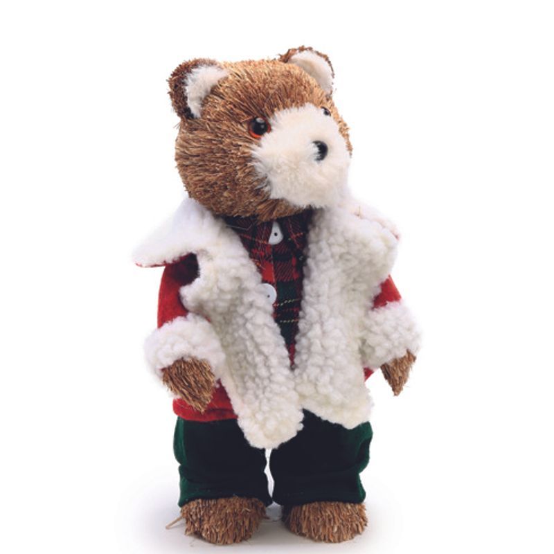 Urso Decorativo com Blusa Xadrez 25cm - 1 Un
