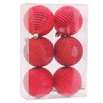 Bola Vermelho 8cm (Bolas) - Jogo com 6 Peças