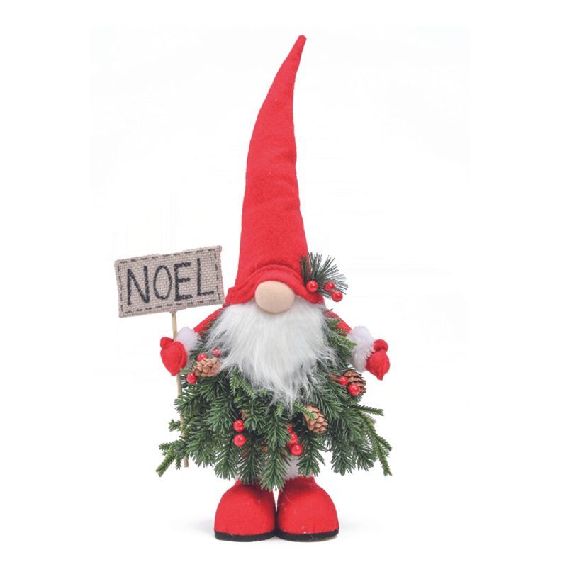 Kringle Decorativo com Placa Noel Vermelho Verde Branco 50cm - 1 Un