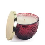 Vela Aromática com Porta Velas Vermelho 11X11cm - 1 Un