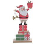 Papai Noel Decorativo com Presentes Madeira 30cm - 1 Un