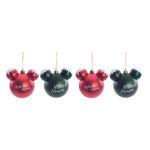 Bola Mickey Minnie Sortido Vermelho Verde Branco 8cm - Jogo com 4 Peças