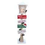 Poste Decor Natal Madeira Vermelho Verde 95cm 2AAA - 1 Un