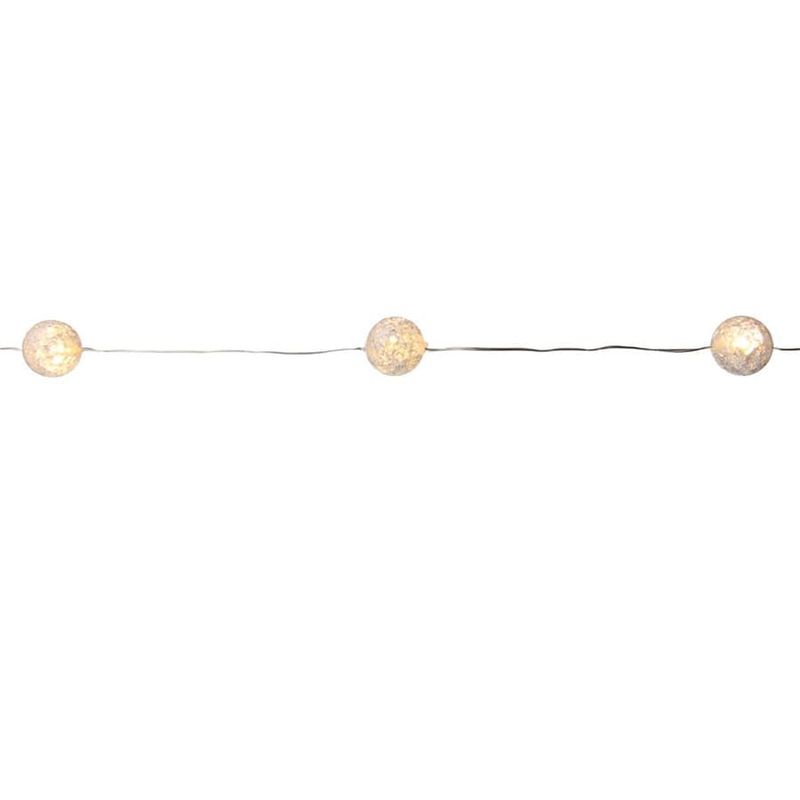 Cordão 20 Leds Bola Craquelada 3AA Amarelo