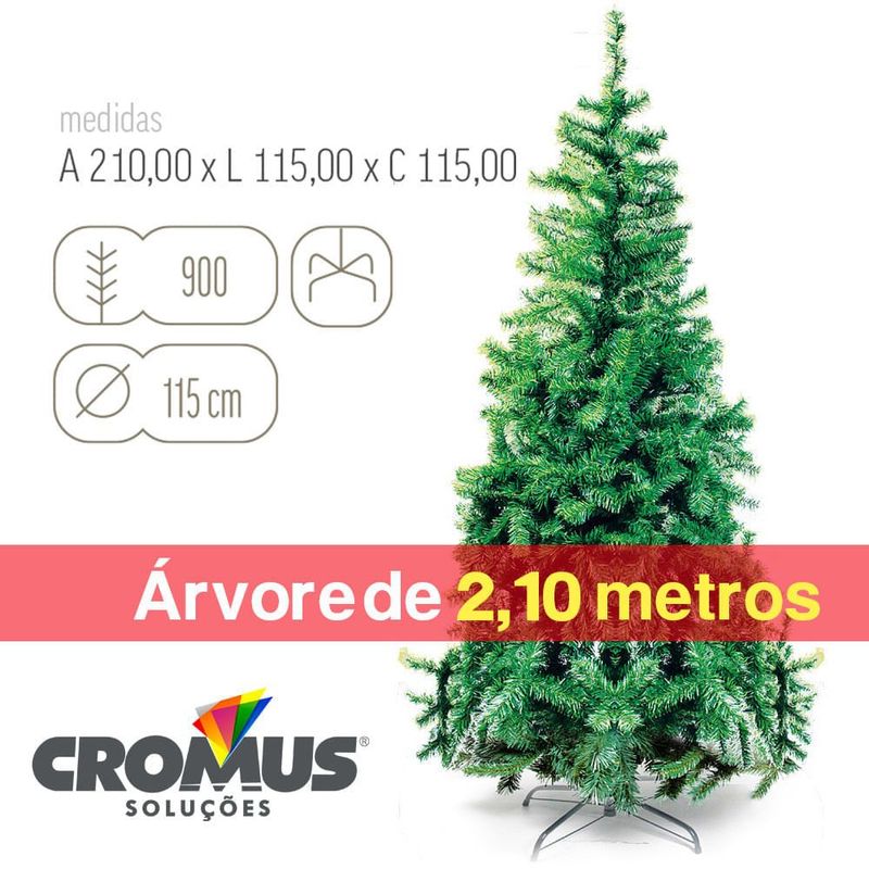 Árvore de Natal Portobelo Verde 2,10m com 900 Hastes