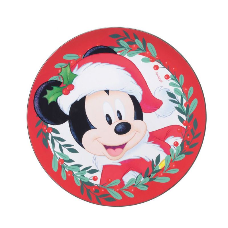 Sousplat Mickey Noel Vermelho e Verde 33cm