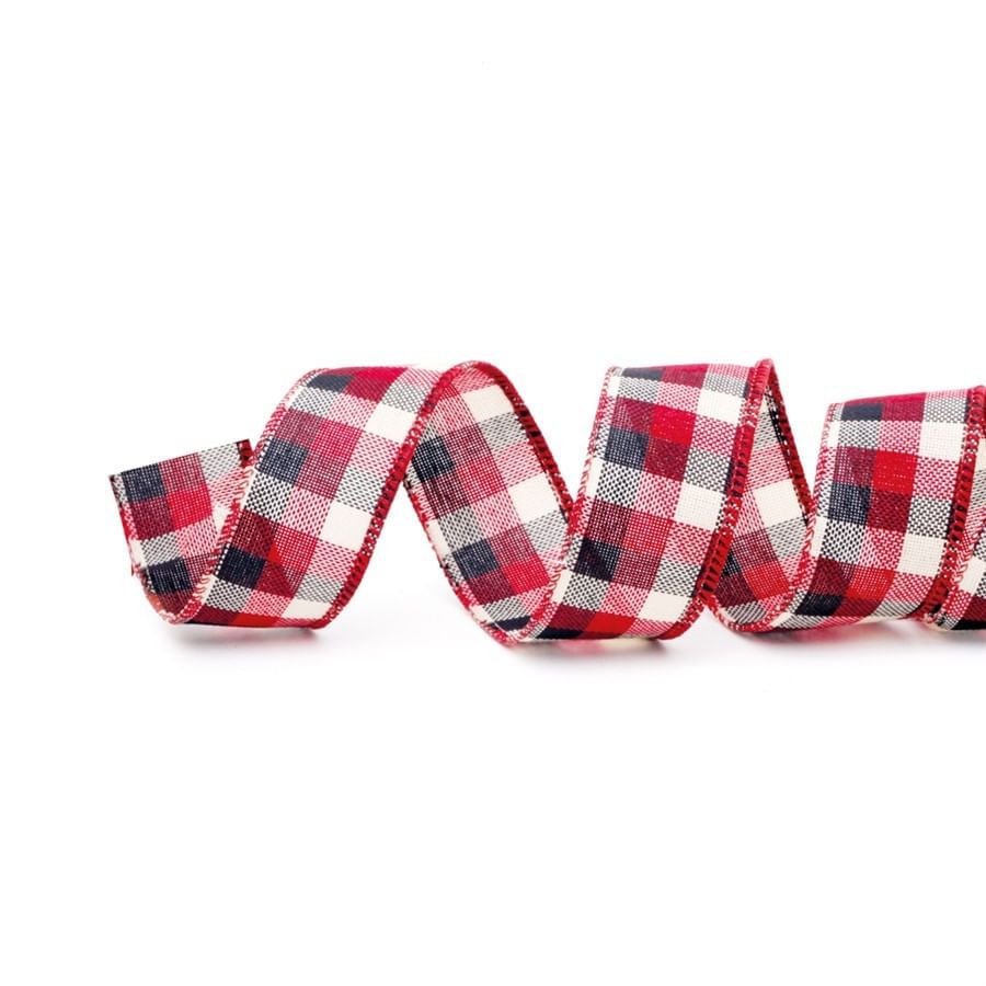 padrão xadrez tartan tradicional em branco, preto e vermelho