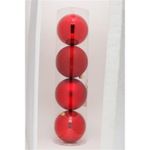 Bola de Natal Vermelho 12cm - 4 Un