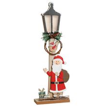 Poste de Luz com Noel com Led Cru e Vermelho