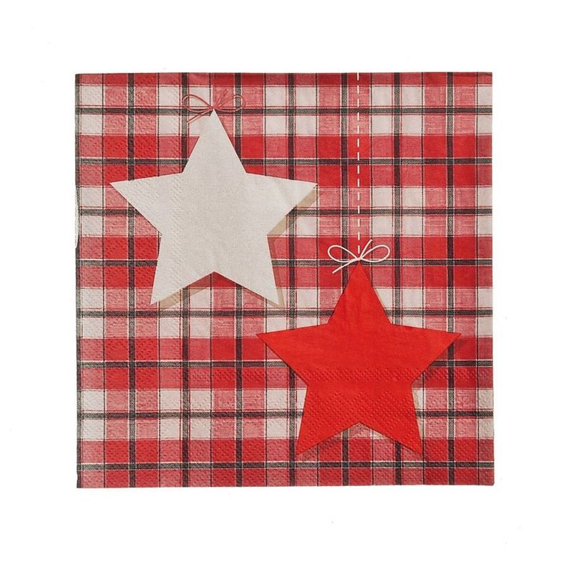 Guardanapo de Natal Vermelho e Branco 32,5X32,5cm com 20 Folhas