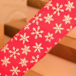 Fita de Natal Floco de Neve Vermelho e Branco 6,3cm - 1 Un