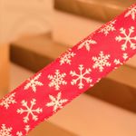 Fita de Natal Floco de Neve Vermelho e Branco 3,8cm - 1 Un