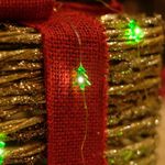 Iluminação de Natal - Pisca Pisca com Árvores 20 Leds 2 Pilha AA Verde Claro