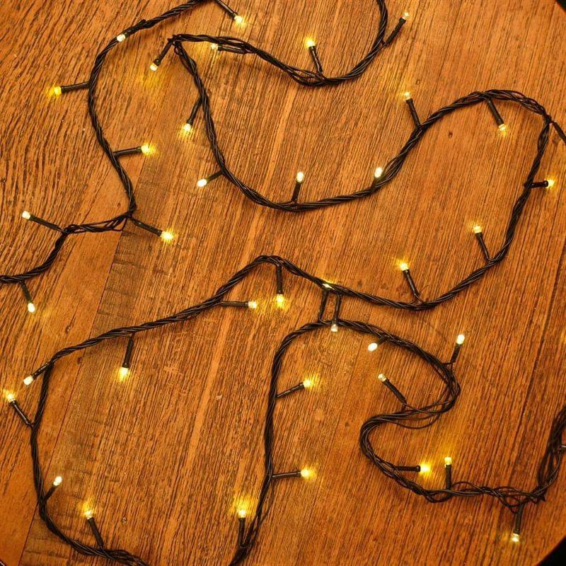 Pisca com 200 Leds Branco Quente Cordão Verde 12m 220V Macho e Fêmea