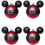 Natal Disney - Bola Roupa Mickey Vermelho 8cm - 4 Un