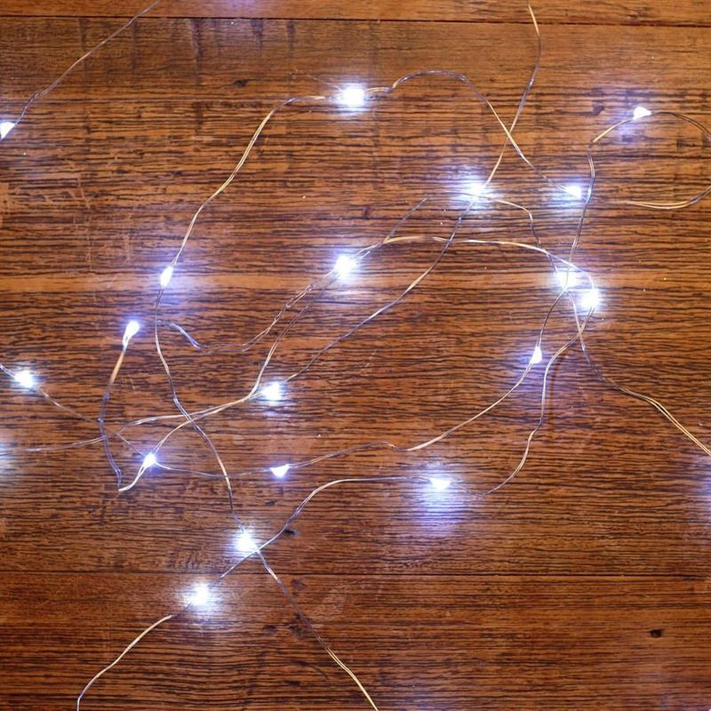 Pisca Pisca com 30 Leds Branco Cordão de Arame 2,94m 2 Pilha