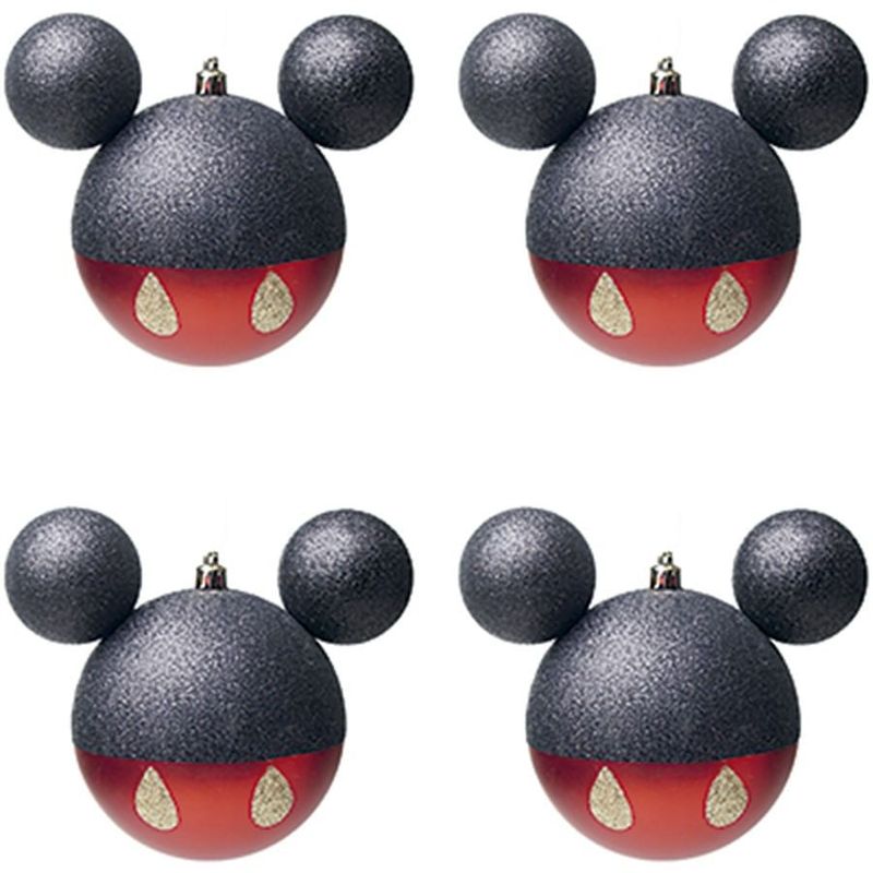 Bola Mickey e Vermelho 8 cm - 4 Un