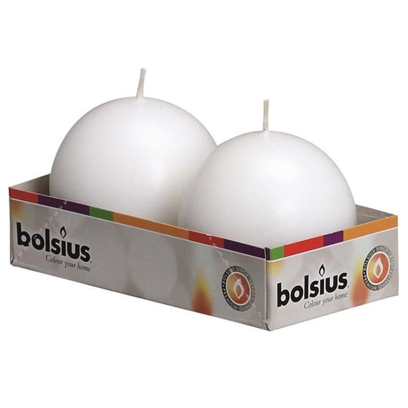 Vela Bola Branco 7cm (Velas Bolsius) - 2 Un