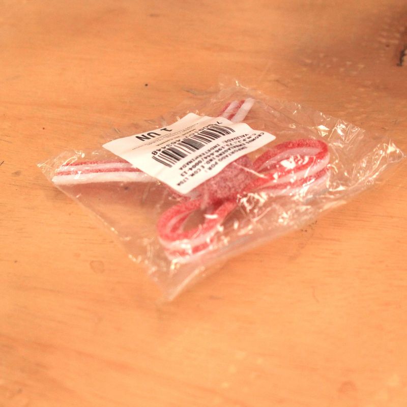 Enfeite Laço Balinha Vermelho e Branco - 1 Un