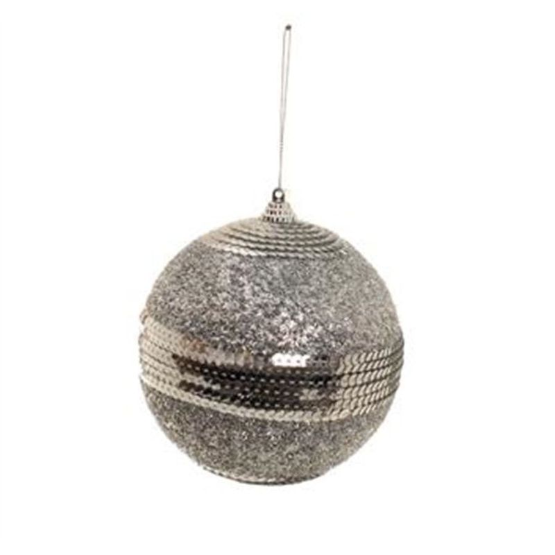 Bola com Lantejoula Prata 25 cm (Bolas)