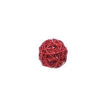 Bola de Natal Rattan Vermelho 6cm