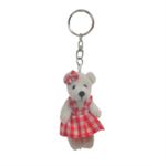 Chaveiro Ursa Xadrez Branco e Vermelho (Patchwork Vermelho) - 6 Un