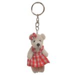 Chaveiro Ursa Xadrez Branco e Vermelho (Patchwork Vermelho) - 6 Un