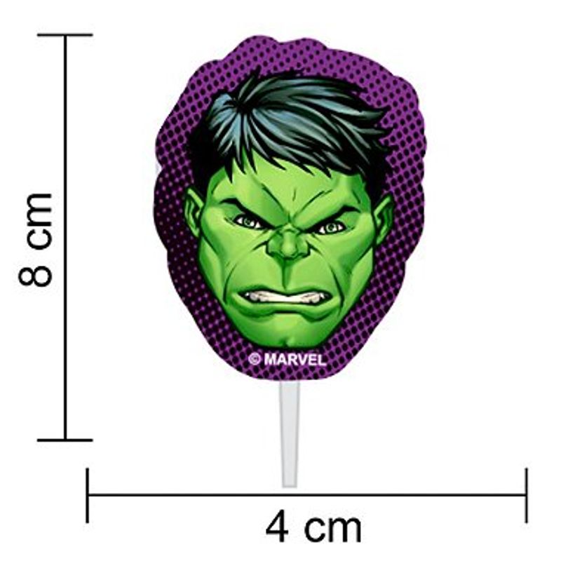 Palitos Decorativos P/ Doces Hulk - 12 PÇs - 1 UN - Piffer - Rizzo - Rizzo  Embalagens