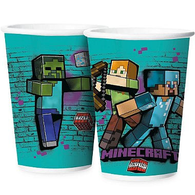 Sacola de Papel Minecraft - 15 cm x 21,5 cm - 10 unidades - Cromus - Rizzo  - Rizzo Embalagens