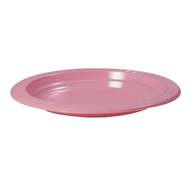 Copobras Prato Plástico Rosa 150mm com 500 unidades