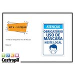 Kit com 4 placas de 20x30cm para o Uso de Máscaras, contendo 10 peças cada.