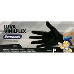 Bompack Luva Vinilflex Sem Pó Preta Pequena com 100 unidades