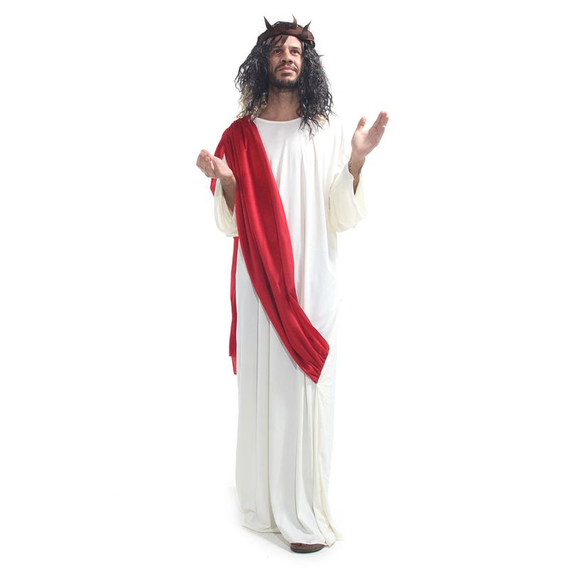 Fantasia Religiosa De Jesus Com Peruca Adulto Abrakadabra M