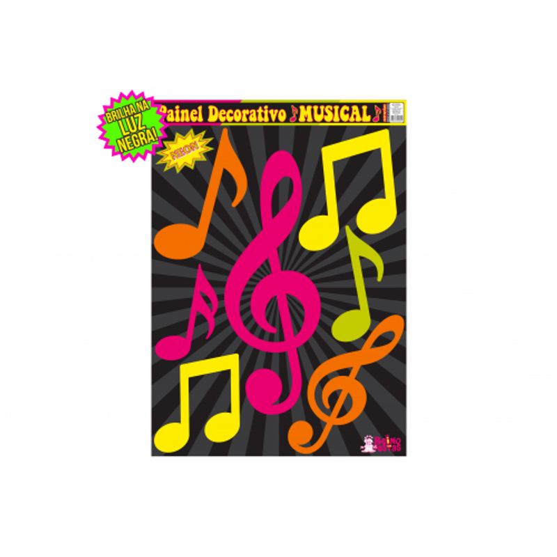 Painel Decorativo Musical Neon - 1 Un