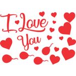 Adesivo Vermelho I Love You - 1 Un