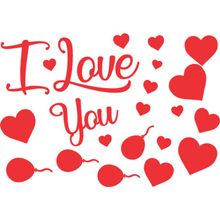 Adesivo Vermelho I Love You - 1 Un