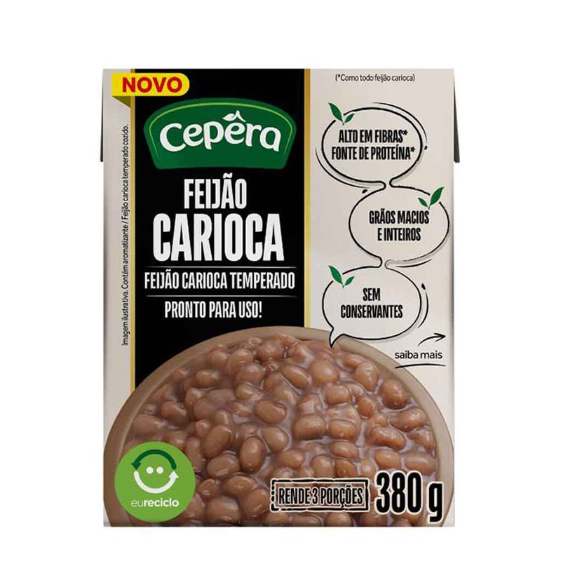 Feijão Carioca Temperado 380g - Cepêra