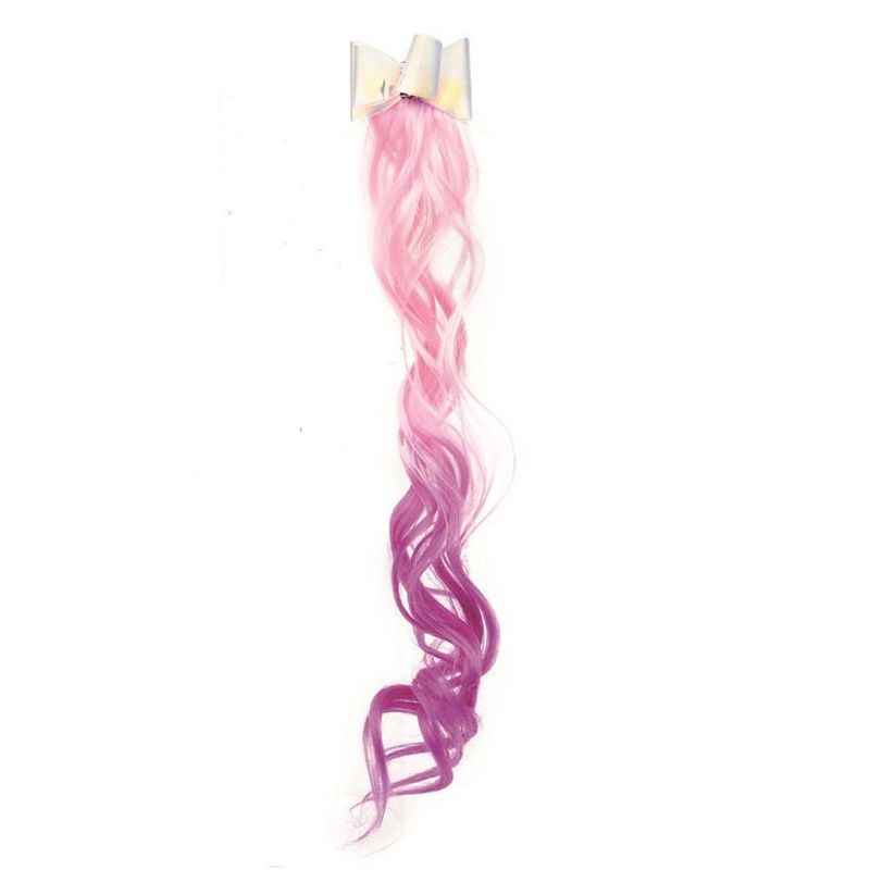 Enfeite para Cabelo Presilha Laço Rosa e Roxo 52X6,5 com 1 Un