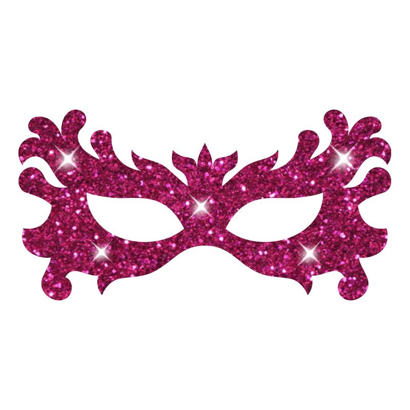 Máscara Carnaval Glitter Rosa Mod 02