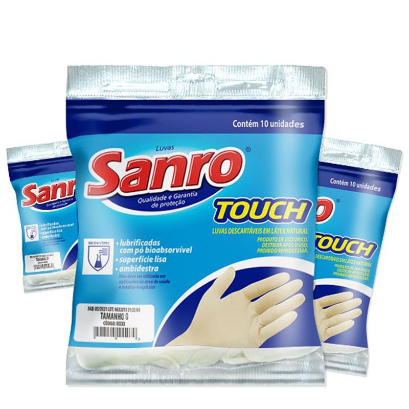 Luvas Touch Descartavéis Média c/10 - Sanro