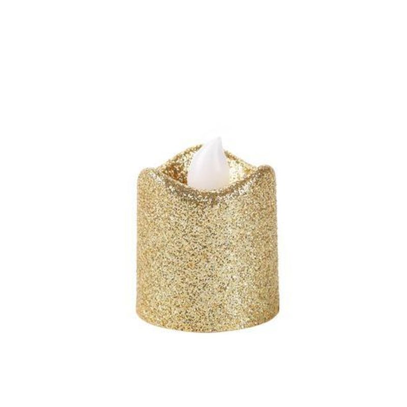 Vela LED Dourada Brilho - Silver Plastic - 1 Un