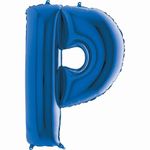 Balão Metalizado Letra P Azul 40'' / 101cm