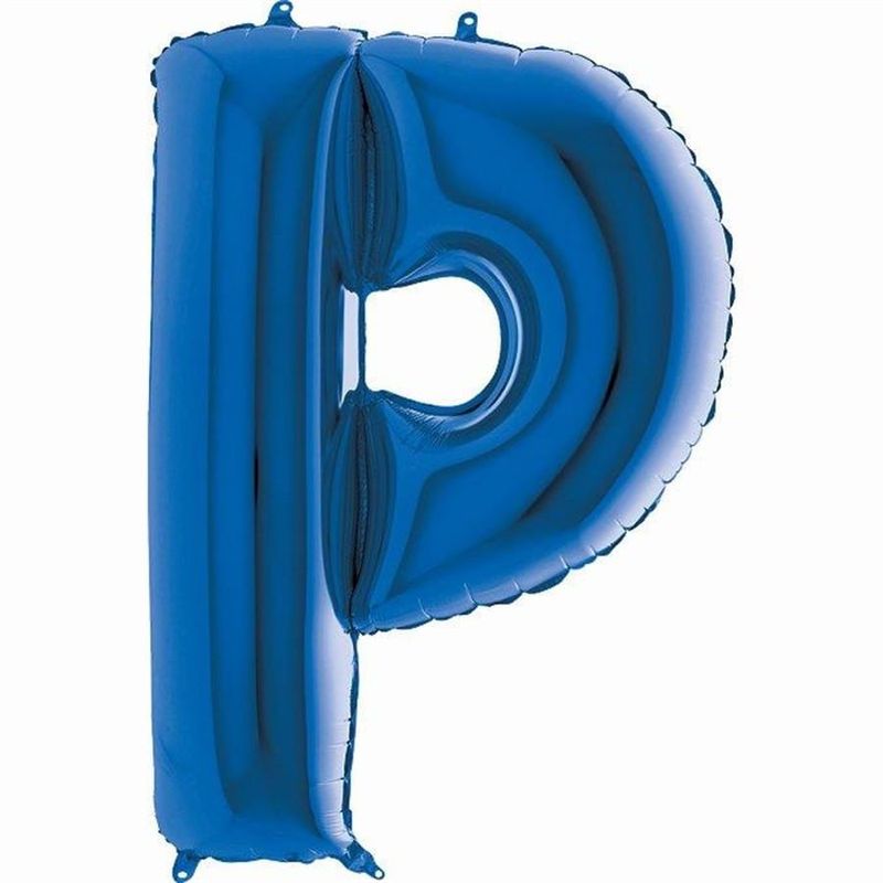 Balão Metalizado Letra P Azul 40'' / 101cm