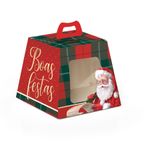 Caixa Mini Panetone com Visor Noel Boas Festas P 11X11X10 100G - 10 Un