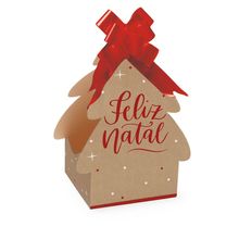 Caixa para Panetone Árvore Feliz Natal 9X9X17 - 10 Un